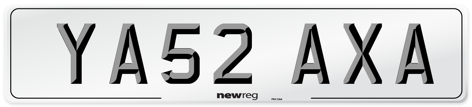 YA52 AXA Number Plate from New Reg